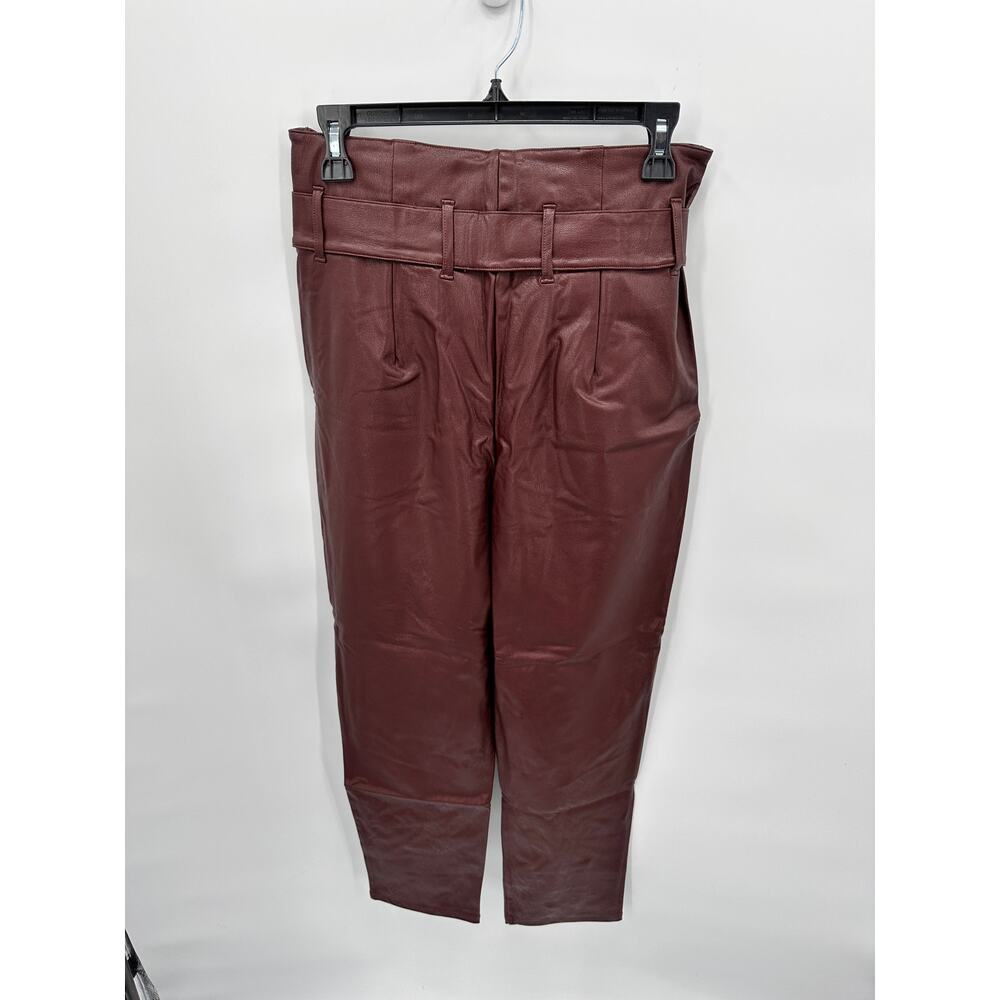 COMMANDO NWT Faux Leather Paperbag Pants in Oxblood // S - Picture 10 of 12